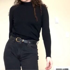 Reiss Soft Black Cachemire-Blend Mock Neck Small | Perfect for Autumn Layering